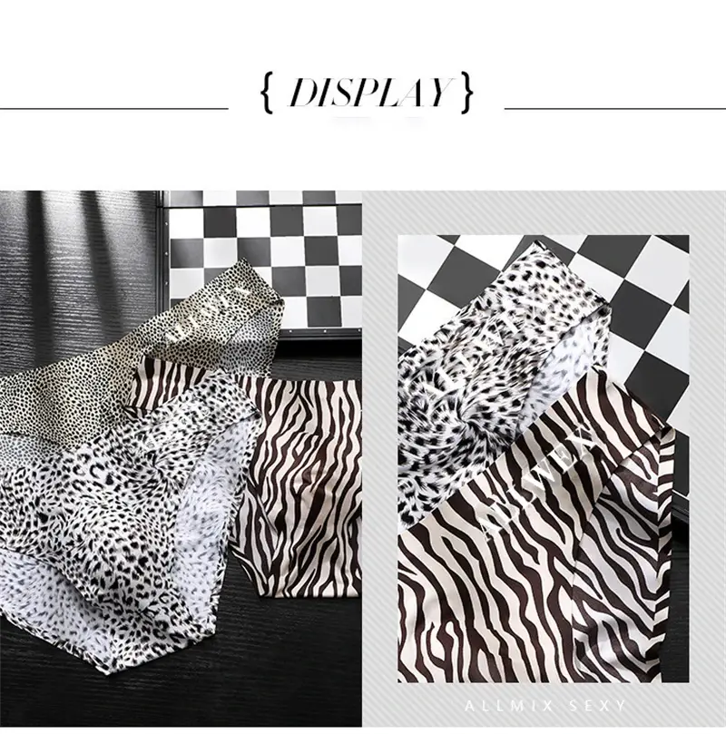 Choice Ropa interior hombre 3D convex pouch calzoncillos hombres leopard print sissy gay man underwear ice silk sexy tоy mens — image 7