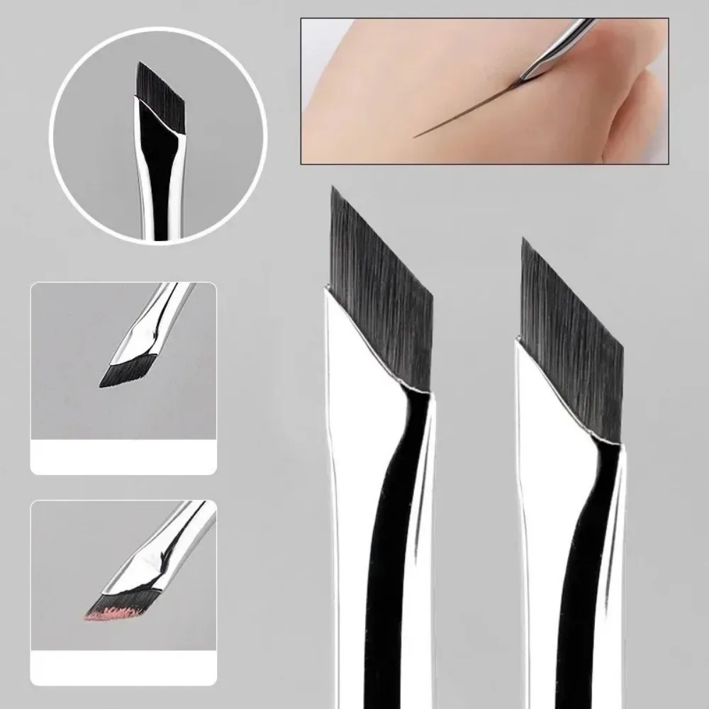 1/2/3pcs Angled Blade Eyeliner Brush Ultra Thin Fine Eyebrow Brush Flat Sickle Eyeliner Brushes Eyeliner Lower Eyelid Brushes — image 3