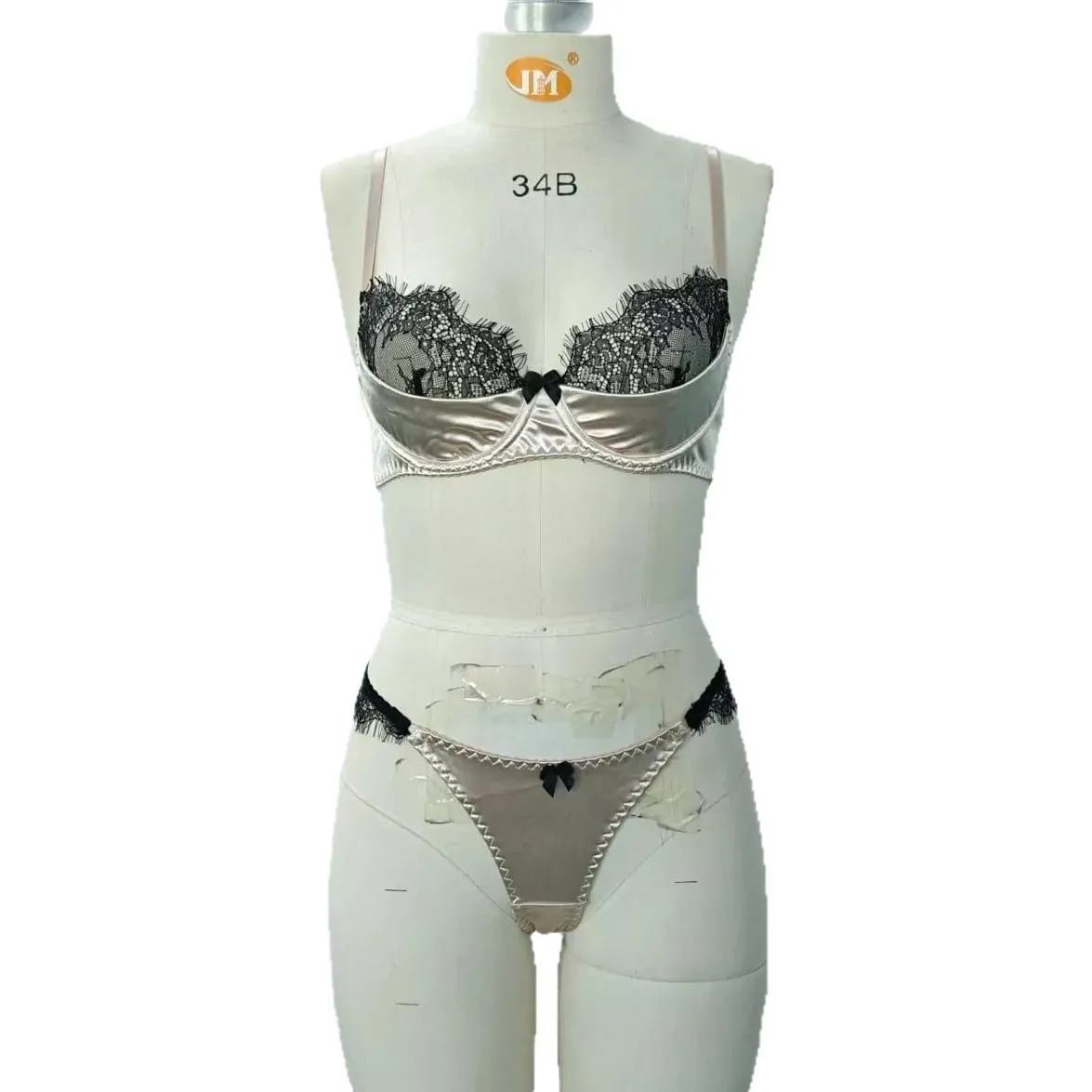 Satin Stoff Wimpern Spitze Patchwork Ultradünne Ungefütterte BH-Sets Unterwäsche mit Bügel Sexy Dessous Frauen Büstenhalter — image 5