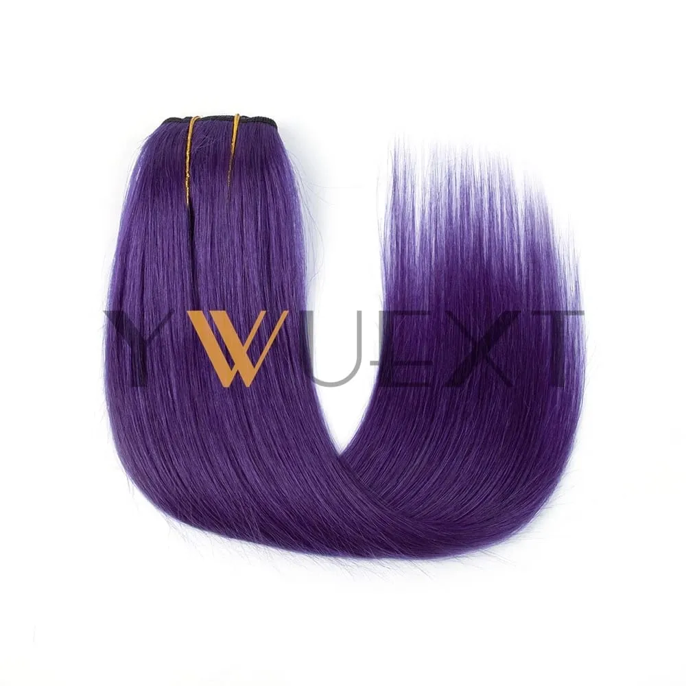 Light Weight Clip in Human Hair One Piece Fancy Colors 9 inches Width with 5 Clips Natural Straight Clip in Hairpiece 12''-20''
