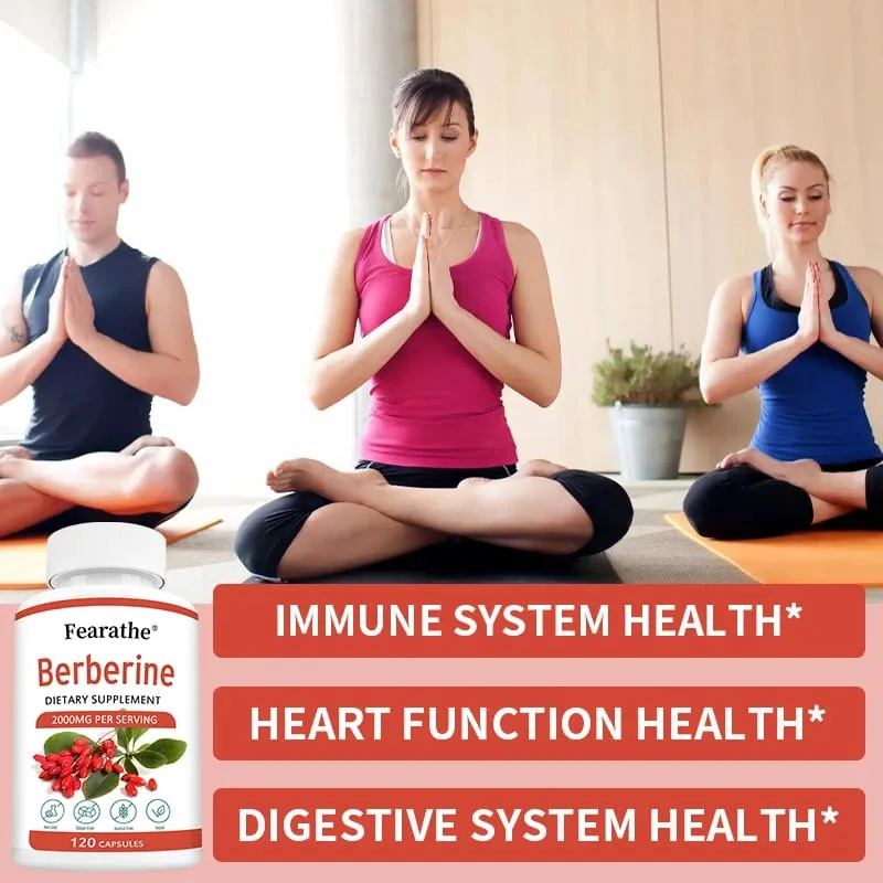 Berberine Capsules 2000mg - Cardiovascular and Digestive Health Balance Liver Health Digestion Non-GMO — image 3