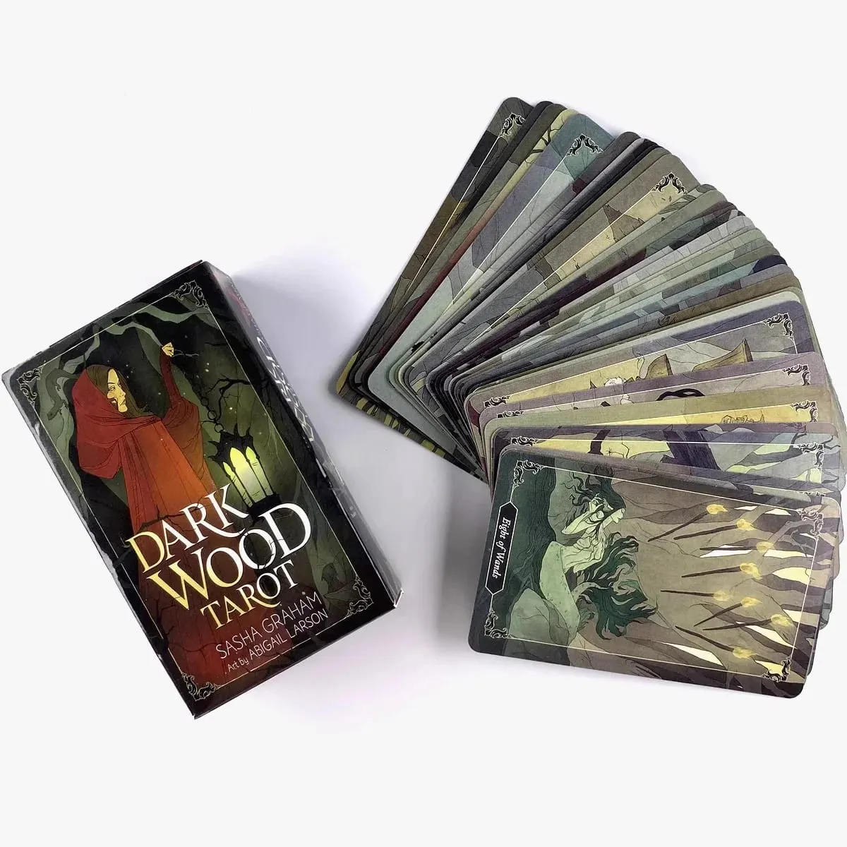 קלפי טארוט מעץ כהה חפיסת 78 אורקל באנגלית Visions Divination Edition Borad משחק משחקים — image 3