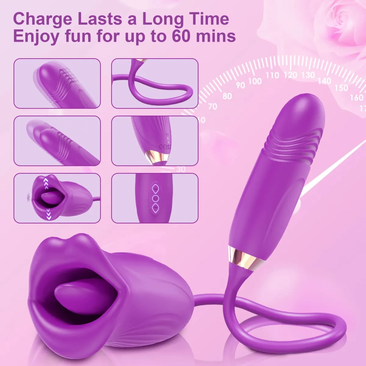 Rose-Thrusting Saugen Vibrator Für Frauen G-punkt Dildo Nippel Anal Stimulator Lecken Vibratoren Erwachsene Sex Spielzeug Spiele Mann paare — image 6