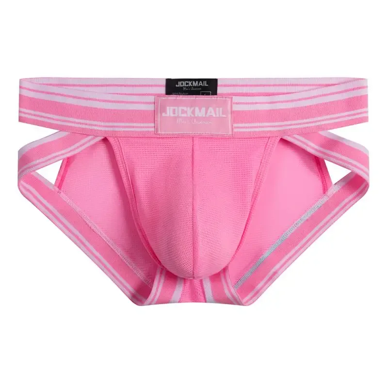 Jockmail Sexy Underwear Men Briefs Male Panties Pouch String Bikini Hombre Slips Cuecas Lingerie Erotic Underpants Summer Mesh — image 4