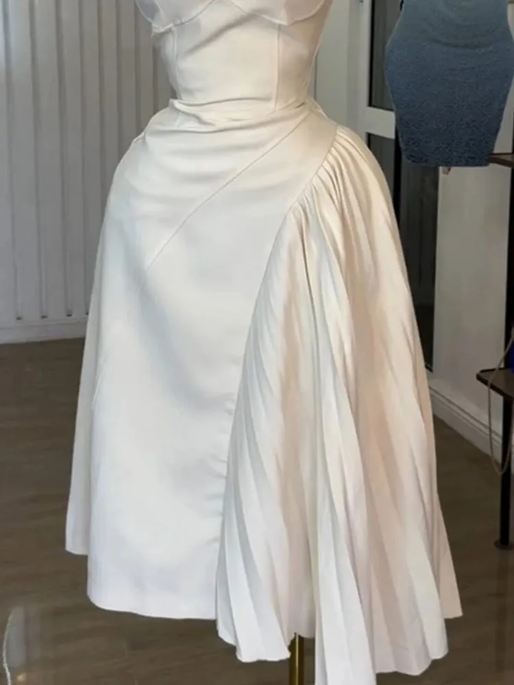 Fashion Sleeveless Midi Dresses for Women with Pleated Asymmetrical and Hollow Out Perfect for Cocktail Parties or Wedding Guest — image 3