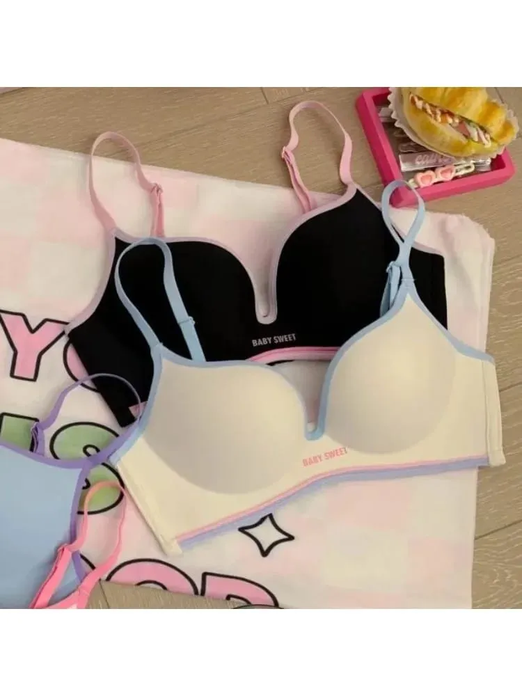 Push Up Seamless Bra for Small Chest | Colorful Dopamine Padded Bralette | Comfort Lift & Sexy Look for Women Bra and Panty Set — image 3