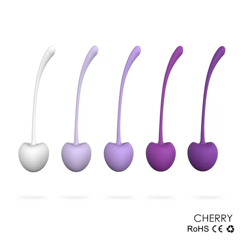 5Pcs Safe Silicone Smart Kegel Ball Cherry Ben Wa Ball Geisha Shrinking Balls Vagina Tighten Exercise Machine Sex Toy for Women