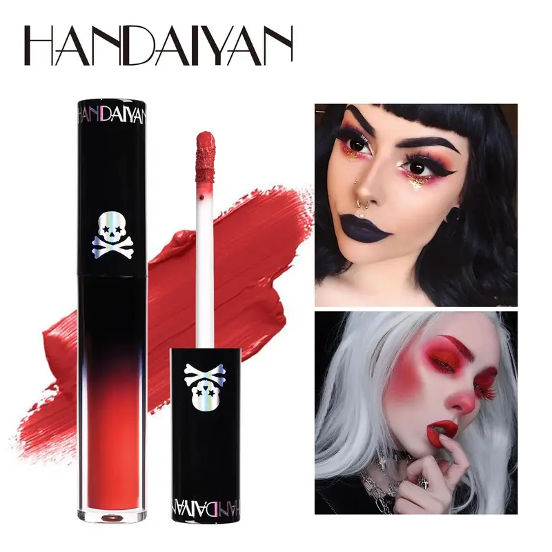Matte Vampire Black Purple Lipstick Waterproof Long Lasting Lip Gloss Halloween Christmas Moisturizing Pigmented Lip Makeup — image 1