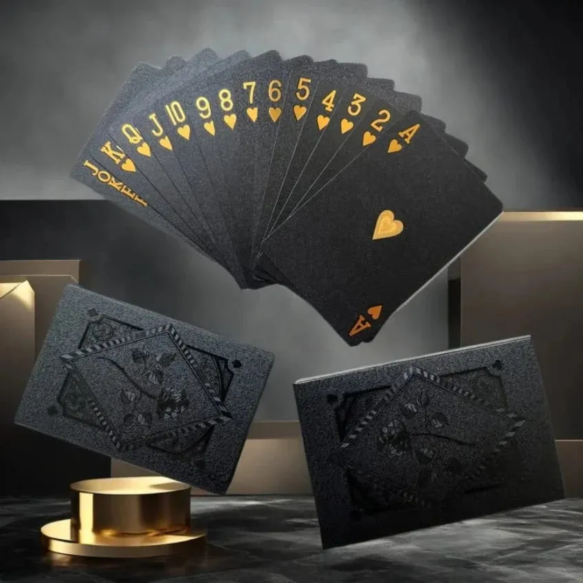 Color Black Gold Playing Card Game Card Group Waterproof Poker Suit Magic Dmagic Package Board Game Collection Entertainment — image 3