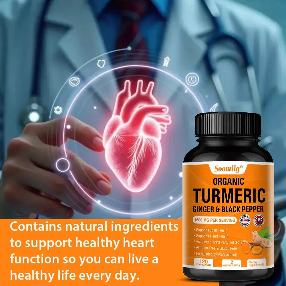 Turmeric Curcumin with Black Pepper Extract 1500mg Joint & Immune Health Support - High Absorption Turmeric Supplement NON-GMO — image 5