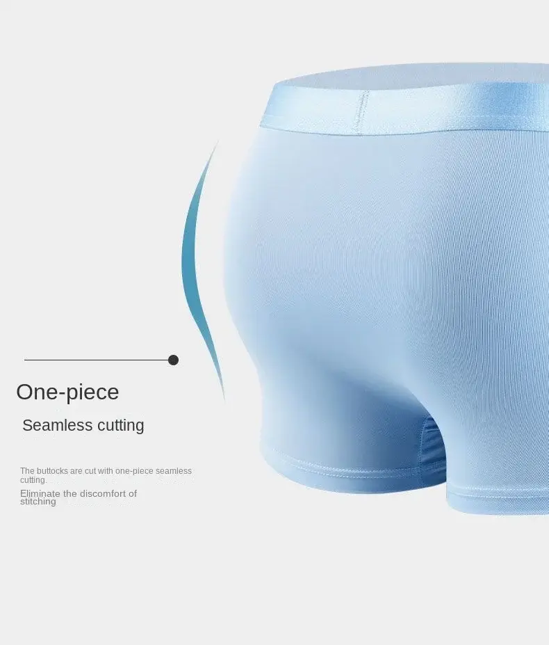 4Pcs Men's Underwear Ice Silk Mesh Boxer Shorts Sexy Panties Man Underpants Thin Male U Convex Lingerie Wholesale Lots L-6XL — image 12