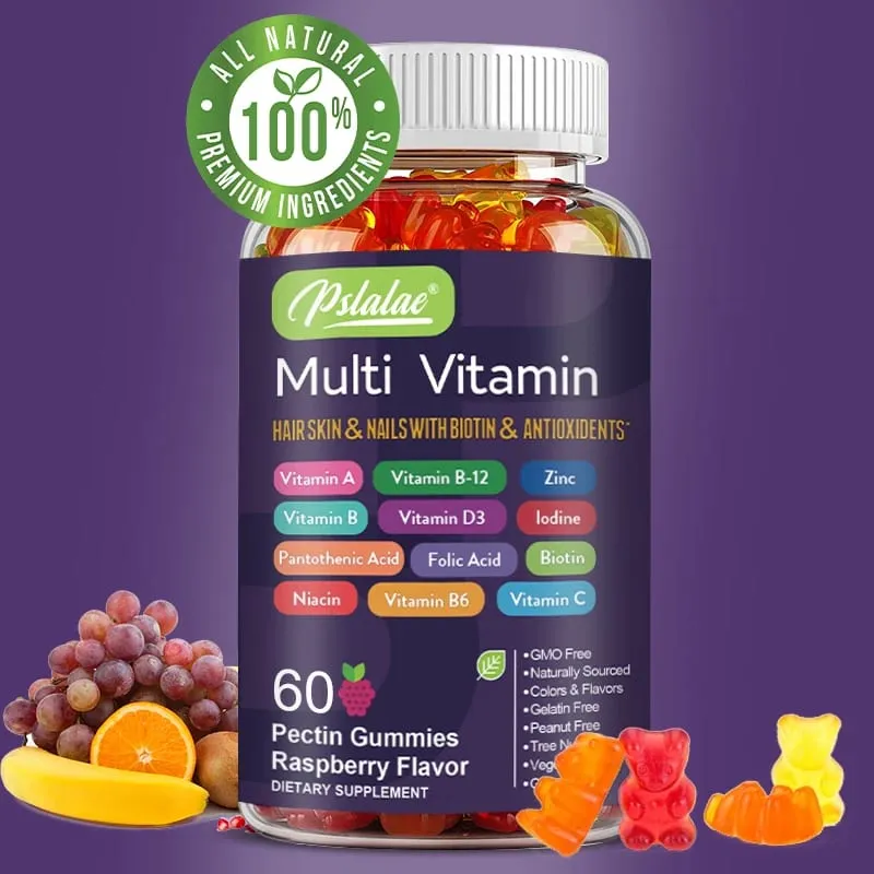 Gummies multivitaminées – Pour fournir de l’énergie à la peau, aux cheveux et aux ongles, pour soutenir la santé globale du système immunitaire — image 1