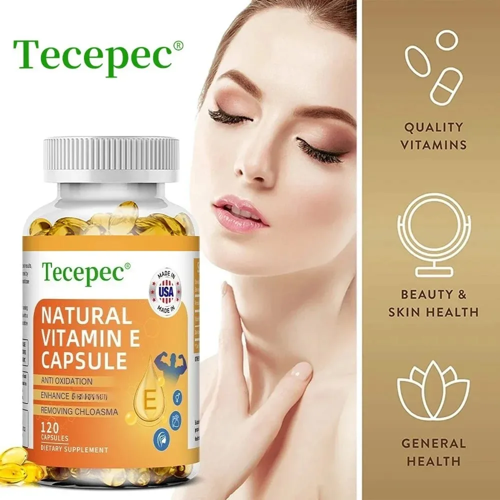 Vitamin E Capsules Helps Blood Birculation and Antioxidant & Brightens Skin Tone Daily Vitamin Supplement Beauty Health — image 2