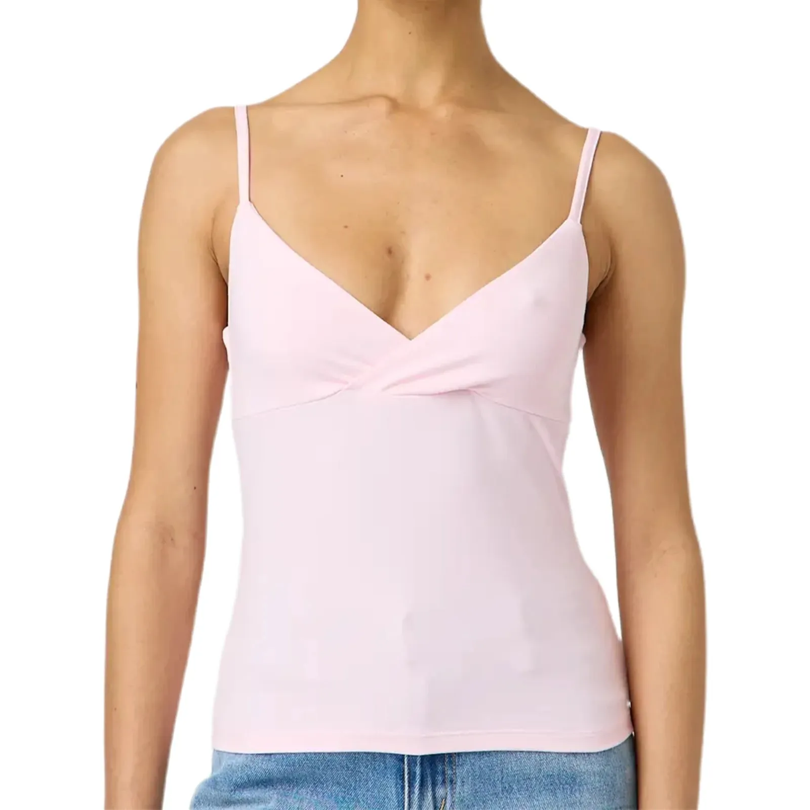 Y2k Clothes Women's Summer Cropped Cami Tops Sleeveless Open Back V Neck Solid Color Slim Fit Tank Tops — image 14