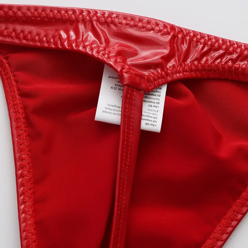 1pc Men Glossy Faux Leather G-string U-convex Pouch Briefs Thin-Strap Low Waist Underwear Sexy Gay Sissy Lingerie — image 6