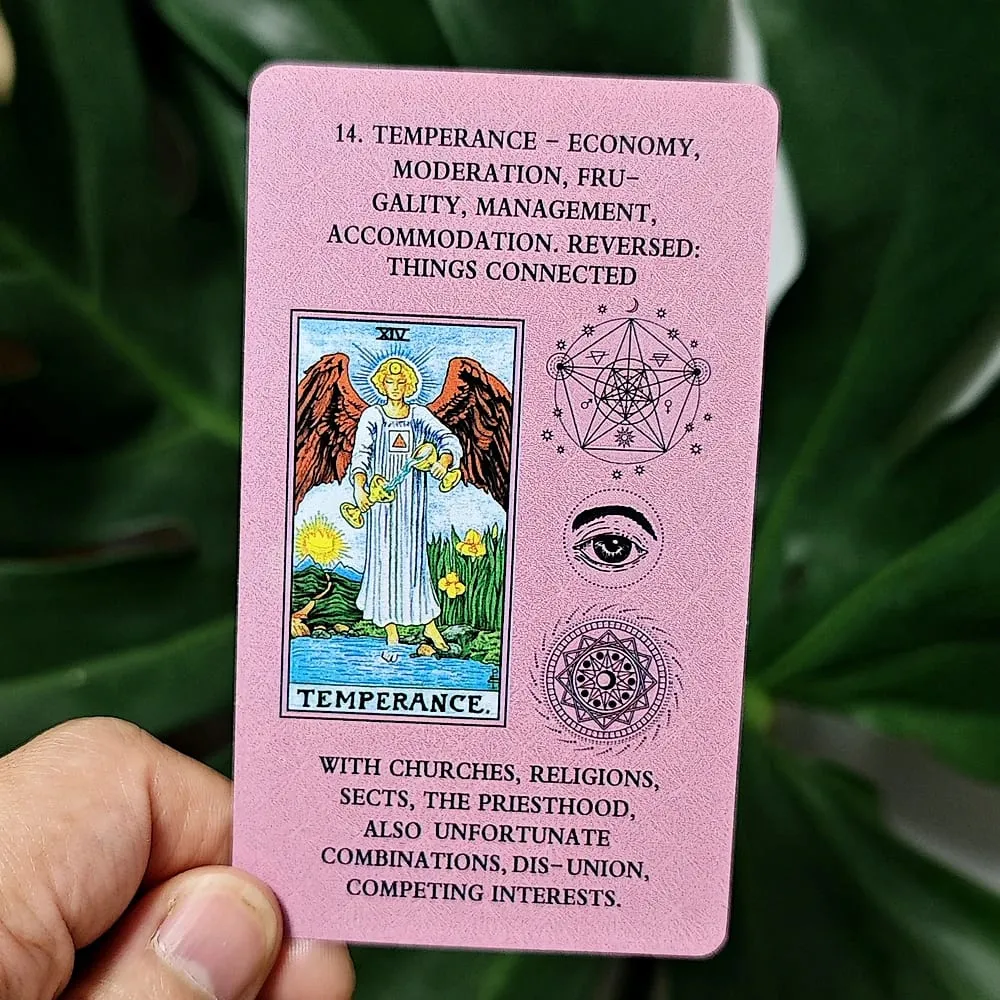 10.3*6cm Pink Learning Tarot 78 Pcs Tarot Cards with Keywords Based on Rider Waite System — image 4