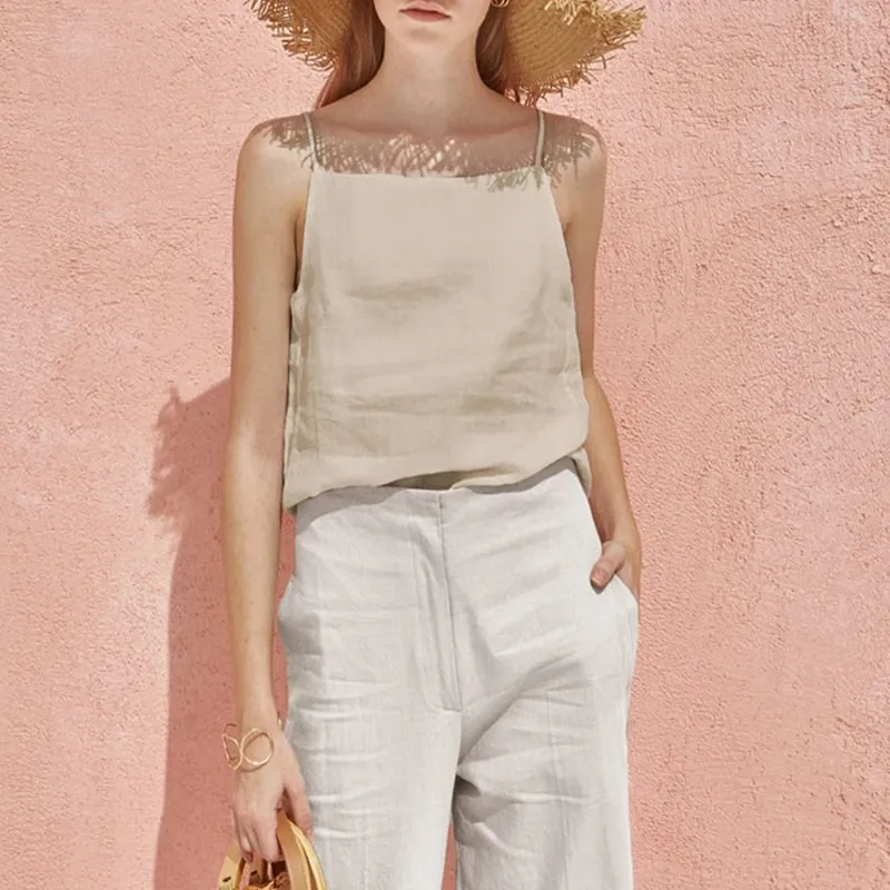 Cotton Linen Summer Tops For Women 2026 Sexy Sleeveless Basic Streetwear Tank Top Women Aesthetic Clothing Haut Femme — image 3