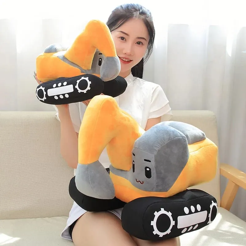 Simulation Tractor&Excavator Plush Toys Kawaii Car Dolls Stuffed Soft Vehicle Pillow Creative Christmas Birthday Gift for Kids — image 4