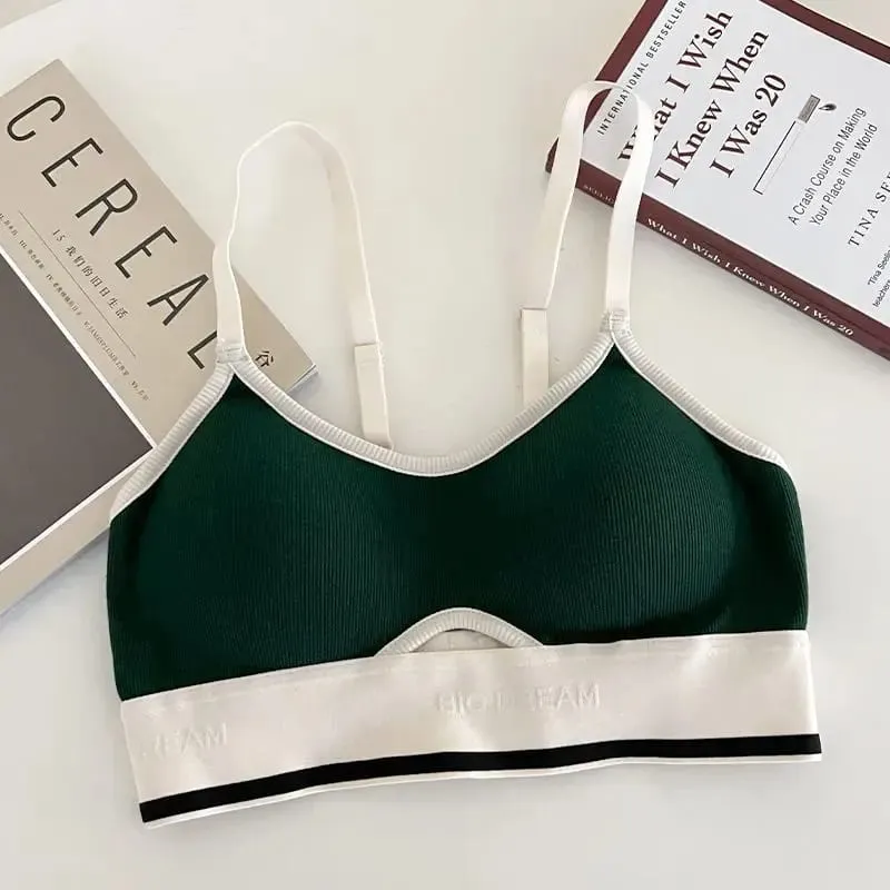 Seamless Sports Bralette Teens Wireless Anti-Sagging Thin Cup Small Chest Support Racerback Lightweight Bra Set lingerie