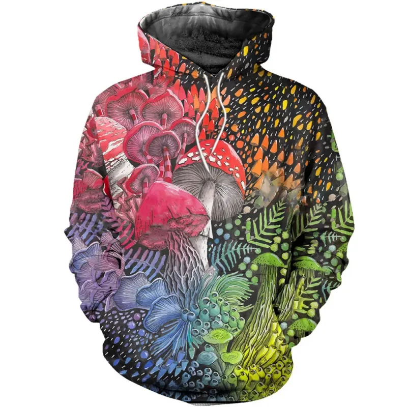 Fashion Colored Mushroom Pattern 3D Printed Hooded Sweatshirt Casual Super Large Hooded Sweatshirt Street Harajuku Men Pullover — image 27