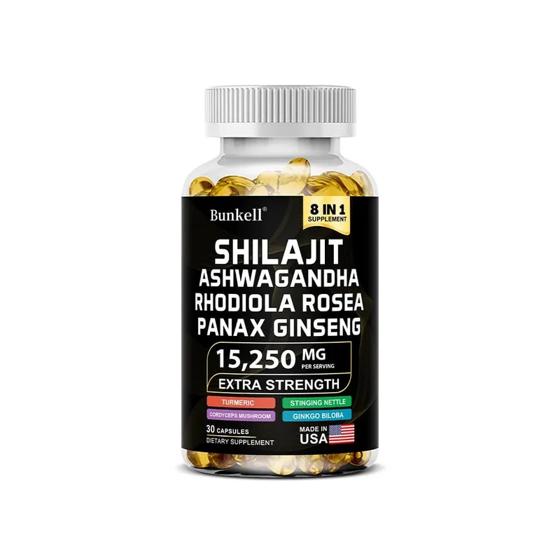 15250mg Shilajit Capsules with Ginseng Ashwagandha Turmeric Energy Supplement Muscle Mass Endurance — image 8