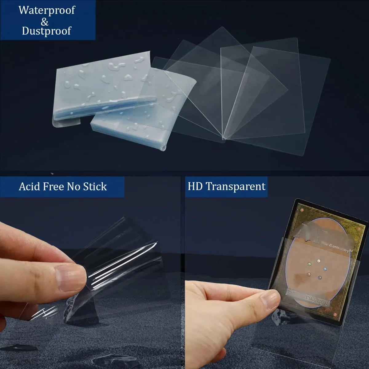 200 Stück transparente Innenkartenhüllen in Standardgröße, perfekt für Doppelhüllen, 64 x 89 mm, TCG-Kartenhüllen, Kartenschutz für MTG — image 3