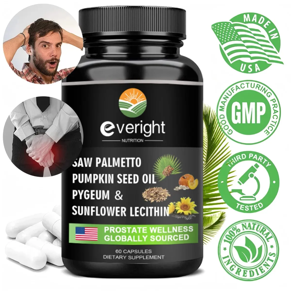 Saw Palmetto Capsules - Prostate Support Hair Loss Defense & Hormone Balance — image 2