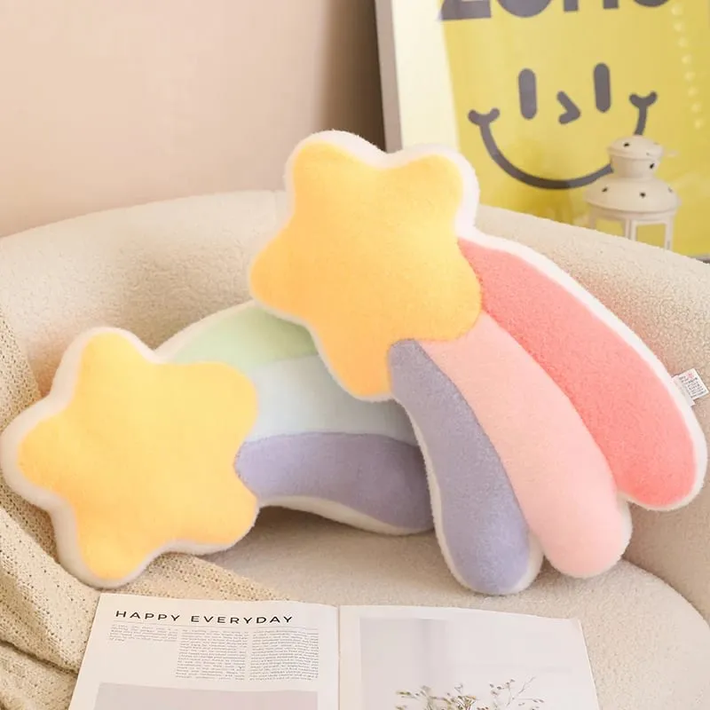 Candy Color Rainbow Cloud Star Moon Plush Pillow Stuffed Soft Flower Toy Throw Pillow Cushion Home Sofa Decor Gift for Friend — image 4