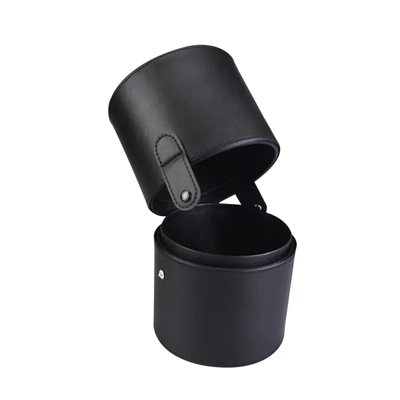 Makeup Brushes Storage Holder PU Large Capacity Cylindrical Eyebrow Pencil Brush Holder for Vanity Countertop Home Table Girls