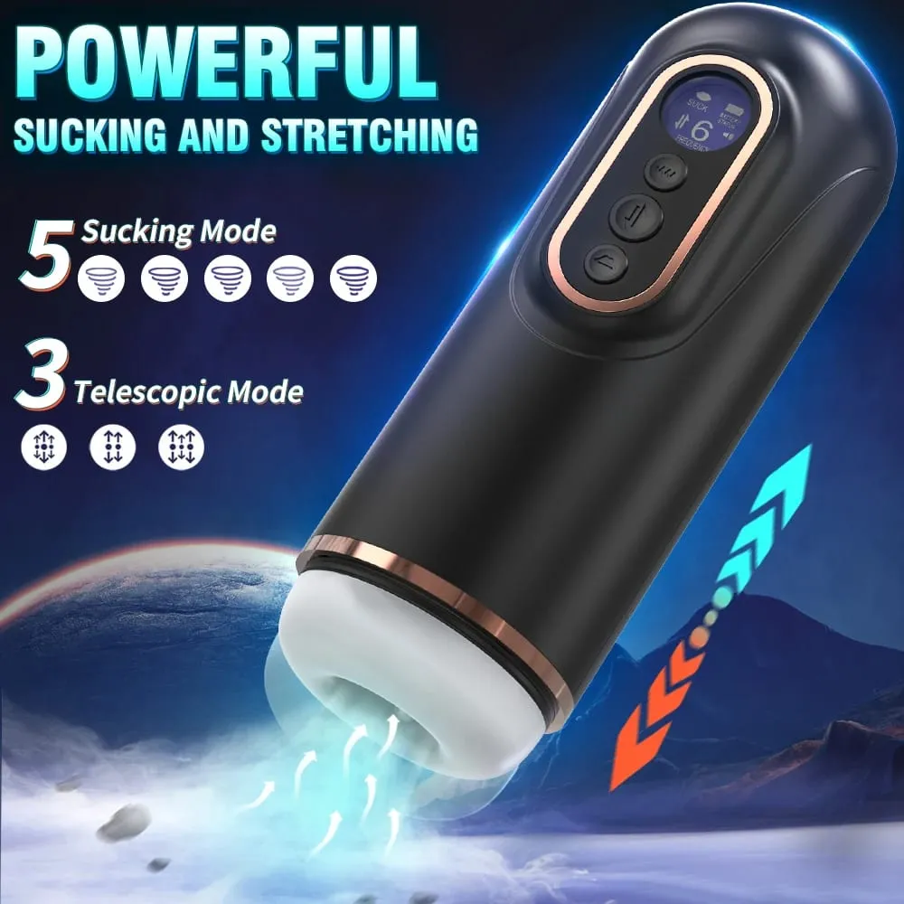 Sucção telescópica automática masturbador masculino vibratório aquecimento inteligente voz sexy fone de ouvido bolso buceta brinquedo sexual para homem — image 3