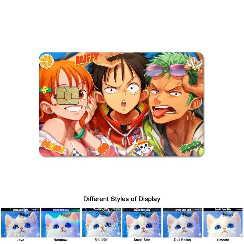 Animation One Piece Luffy Portgus D. Ace 2.5D HD Matte PVC Sticker Film Tape Skin for Credit Card Debit Card Waterproof Sticke