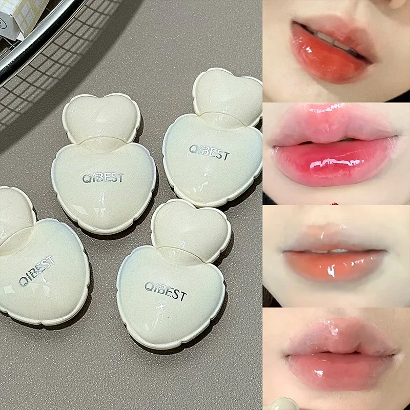 Pintalabios hidratante de gelatina de labios rosa, labios de espejo de larga duración, brillo de labios, Cosméticos coreanos tiernos para estudiantes, tinte de esmalte de labios