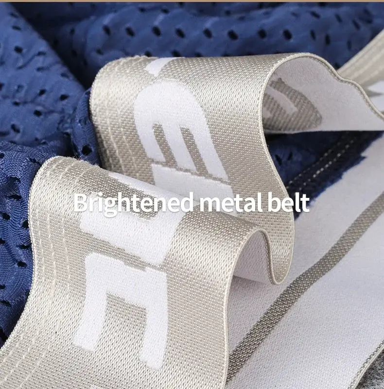 Professional sports men's underwear lengthened anti-wear leg boxer shorts ice silk hollow breathable quick dry running long leg — image 10