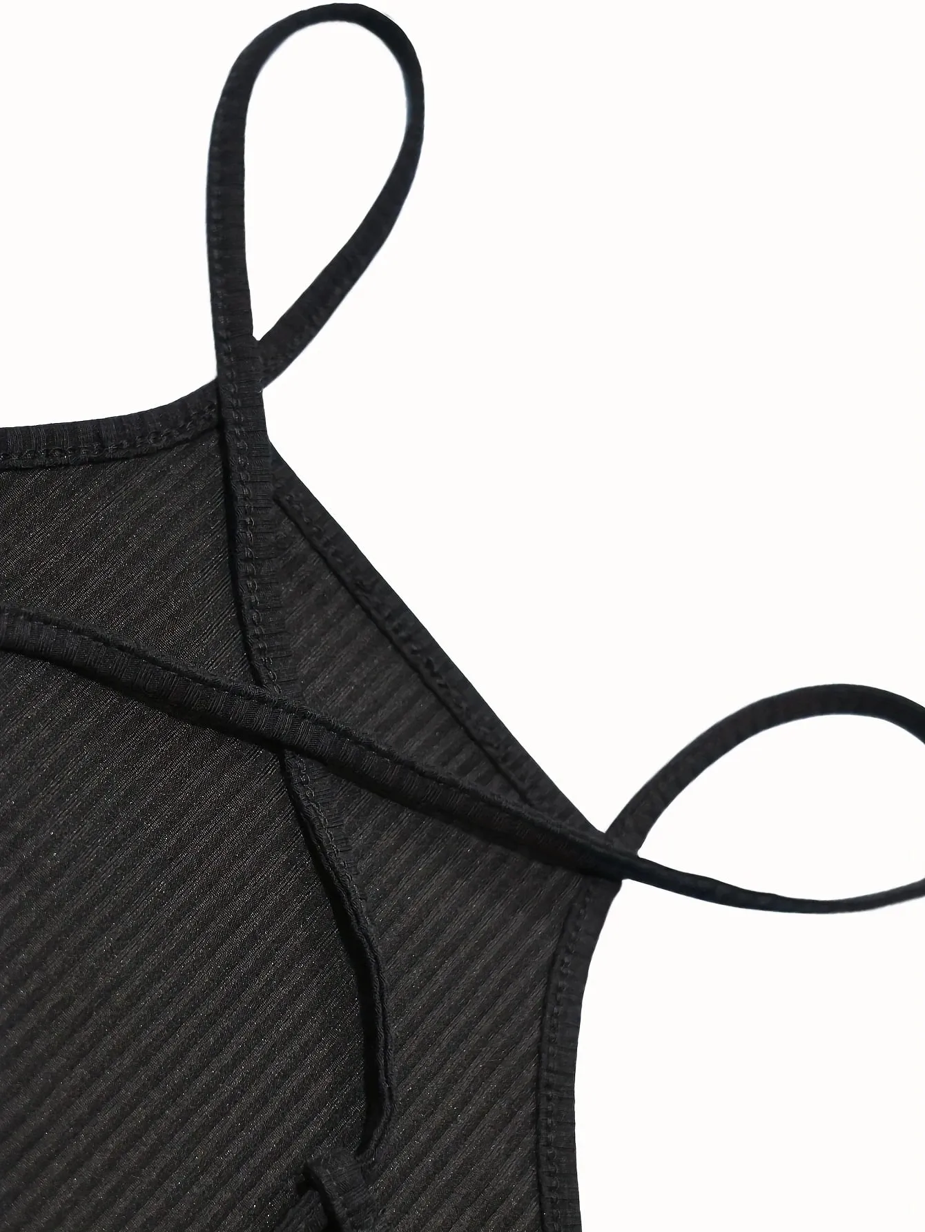 Elegant Cotton Knit Slingback Top with Crisscross Back Tie - Chic Comfy t& Season Versatile — image 9