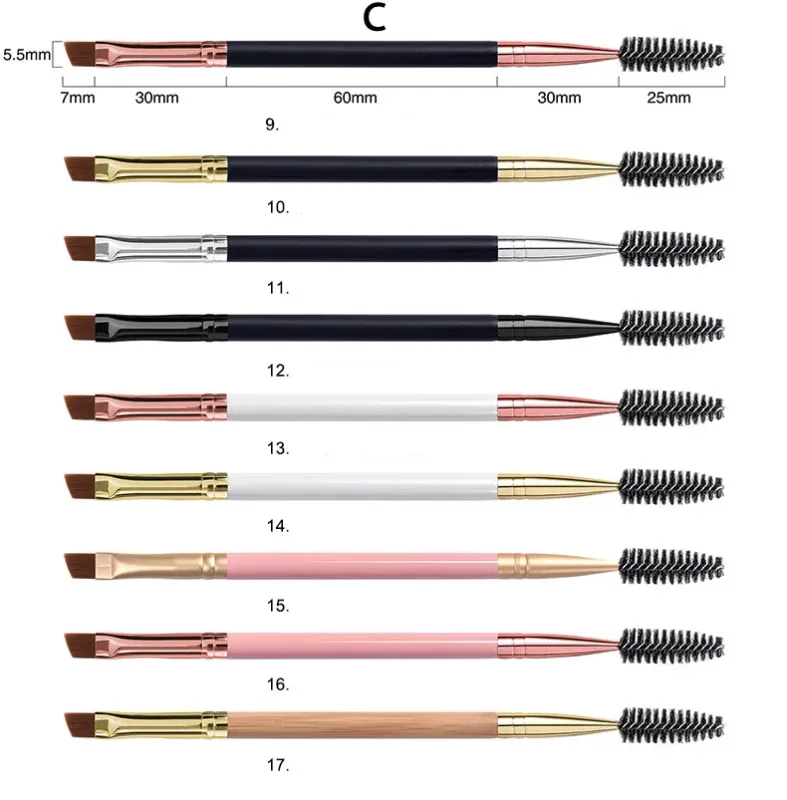 20pcs Eyebrow Brush Private Label Eyelash Comb Makeup Brushes Dual Ended Angled Spoolie 2 in 1 Lash Eyebrow Brush Bulk — image 10