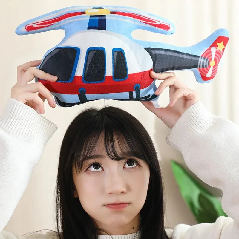 Public Transportation Colorful Plush Pillow Stuffed Excavator Motorbike Tank Airplane Sofa Room Decor Cushion Men Present — image 9