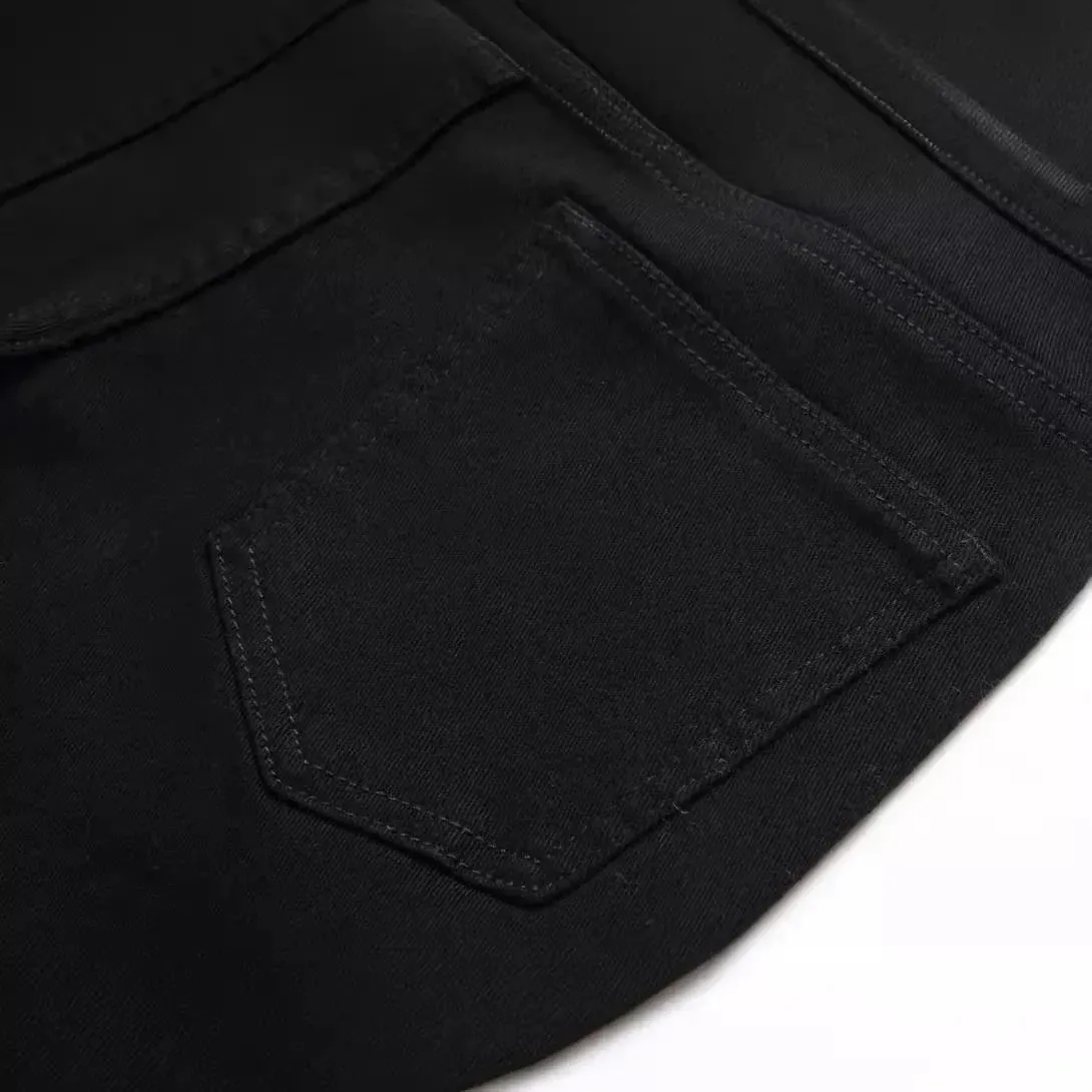 Jeans Boy denim pants Children Straight Pants Washed Distressed Mid Waist Pockets Ankle Length Trousers Big Kids Streetwear 2025