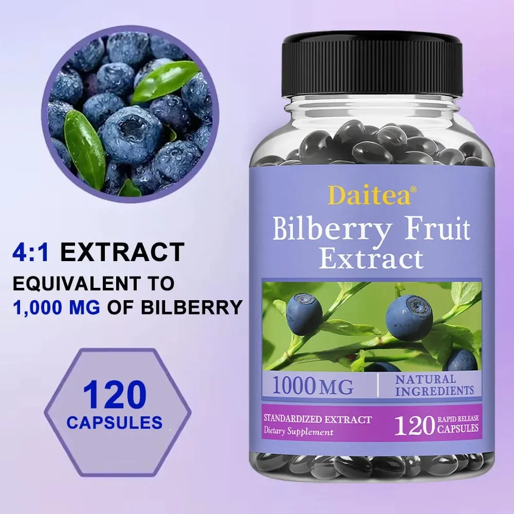 Bilberry Extract-Eye Health Supplement Supports Vision Brightens Eyes Nourishes Eyes Enhances Vision Health Dietary Supplement