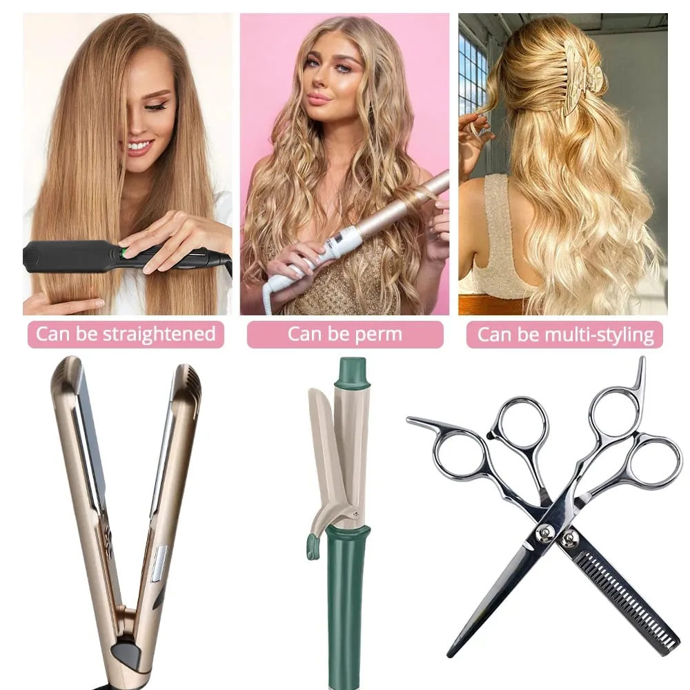 Long No Clips Invisible Wire Hair Extensions 16 22 32" Synthetic Wavy Black Brown One Piece Hairpiece Hair Extension