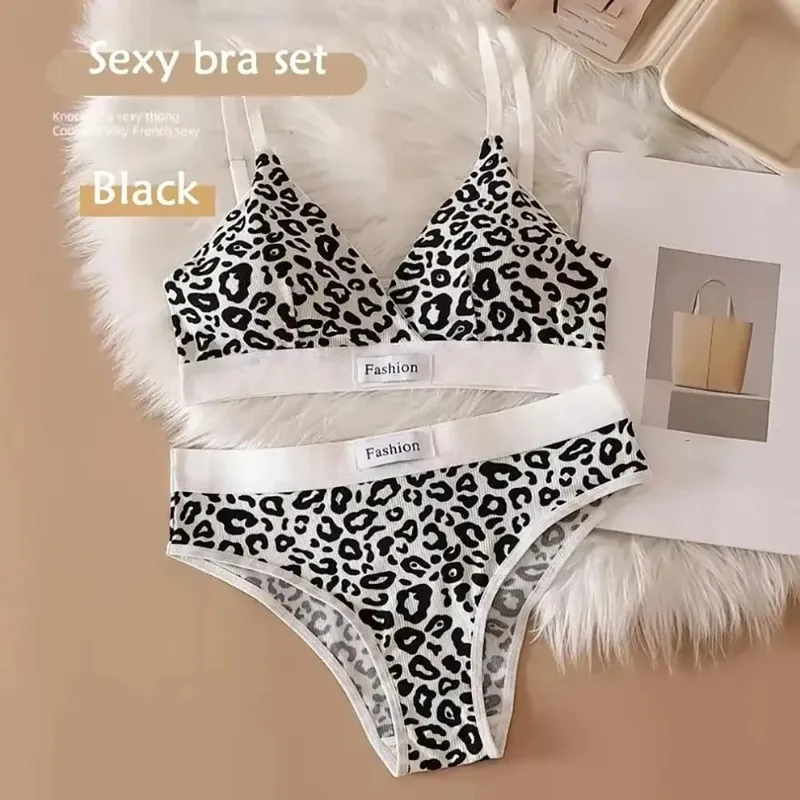 1Set Adjustable Shoulder Strap Seamless Bra Set Traceless Cotton Underwear Set Non-wire Low Waist Panties Sexy Lingerie Set — image 8