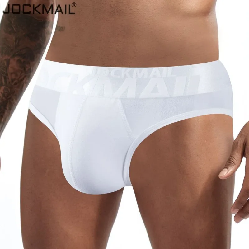 Jockmail กางเกงในชายเซ็กซี่ชุดชั้นในชายผ้าฝ้าย Low Rise Underpant เส้นด้ายสุทธิลูกไม้, Breathable ฤดูร้อนกางเกงขาสั้น calzoncillos hombre slip — image 4