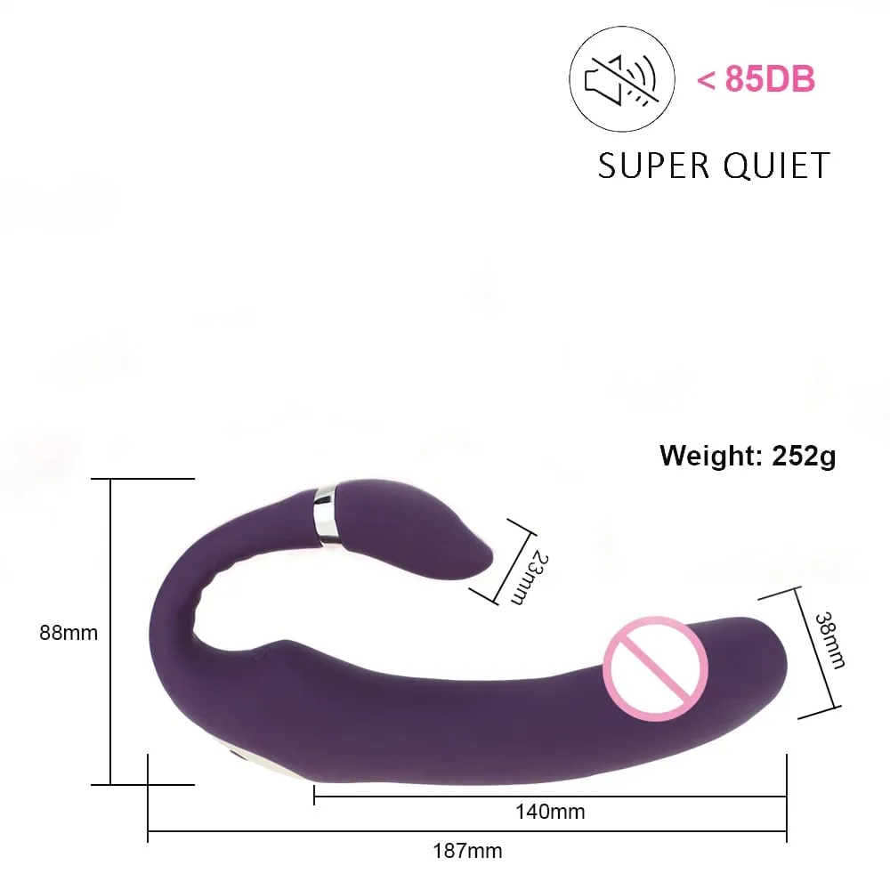 Sex Vibrator G-spot Simulate Soft Double-Head Vibrate Sex Toys for Women Clitoris Massager Rechargeble C-shape for Couple Fun — image 6