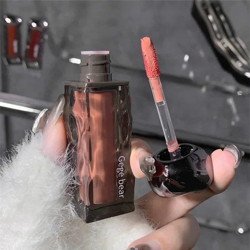 Rossetti liquidi trasparenti con acqua lucida, lucidalabbra arancione, specchio rosso, rossetti liquidi idratanti, tinta labbra a lunga durata, cosmetici — image 6