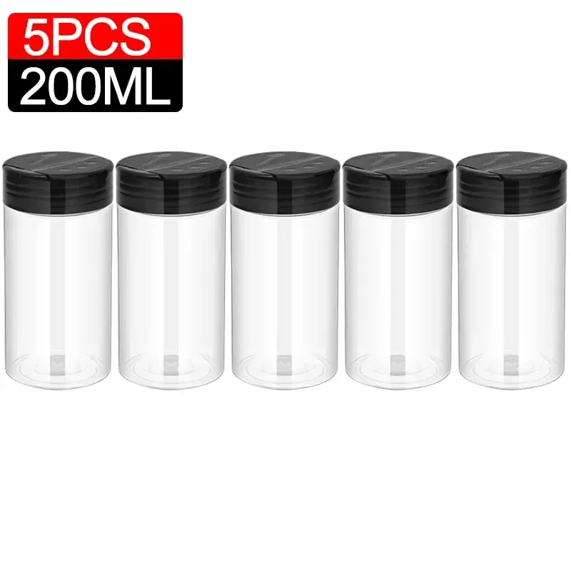 10/1PCS Clear Spices Bottle Salt Pepper Shakers Plastic Barbecue Seasoning Jars Condiment Box Home Kitchen Powder Storage Can — image 18