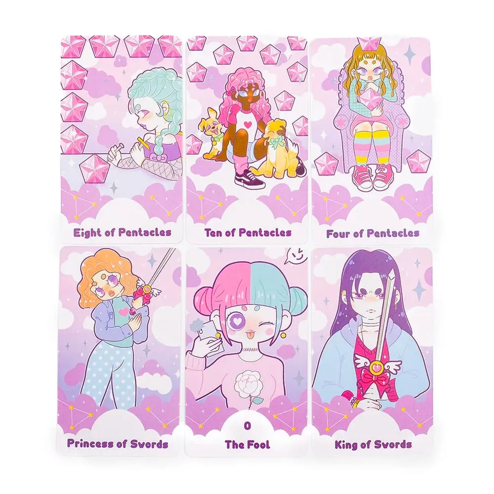 Pastel Journey Tarot Cards 78 Pcs English Version Divination Oracle Deck Board Game Camping Party Pink Original Women 10.4*6.1cm — image 4