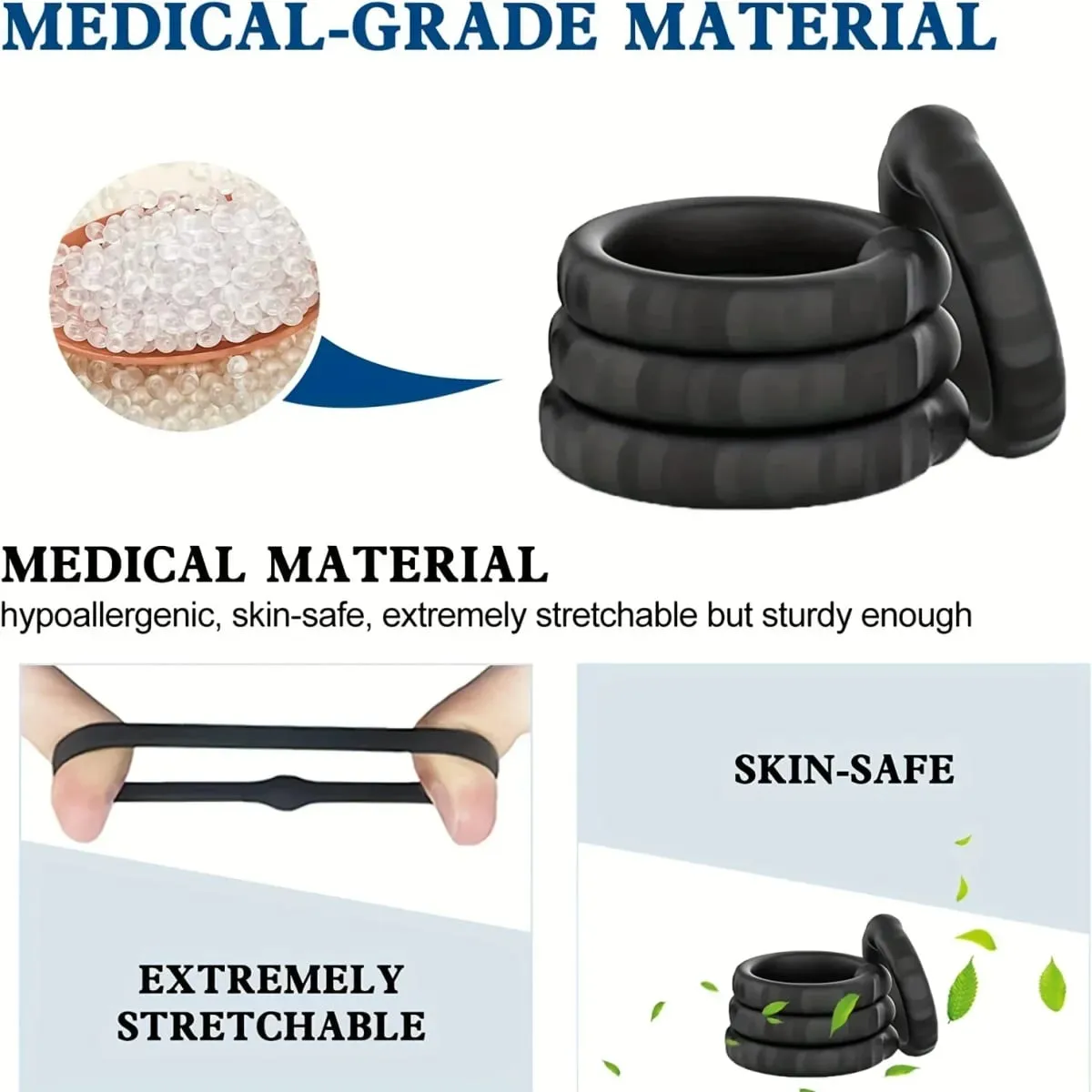 Cock Rings Silicone Ball Stretcher Delay Ejaculation TPE Penis Ring for Men Sex Toys Adjustable Semen Lock Ring SM Penis Sleeve — image 4