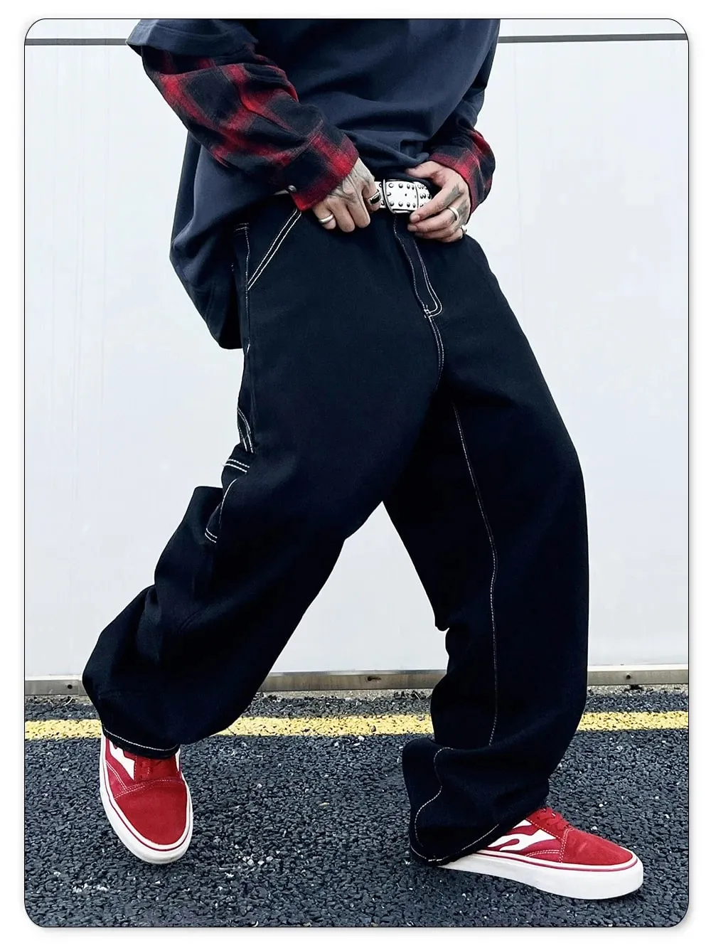 Liys Retro Black Fashion Work Jeans Men Casual Straight-Leg Classic Work Denim Trousers Korean Brand Pant Men's Summer Pants