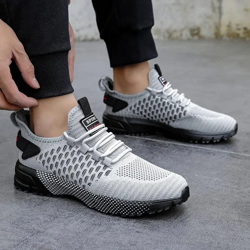 Men's Mesh Shoes Unique Grid Trend Design Breathable Comfortable Running Shoes Summer New Track Field Basketball Sports Shoes — image 3