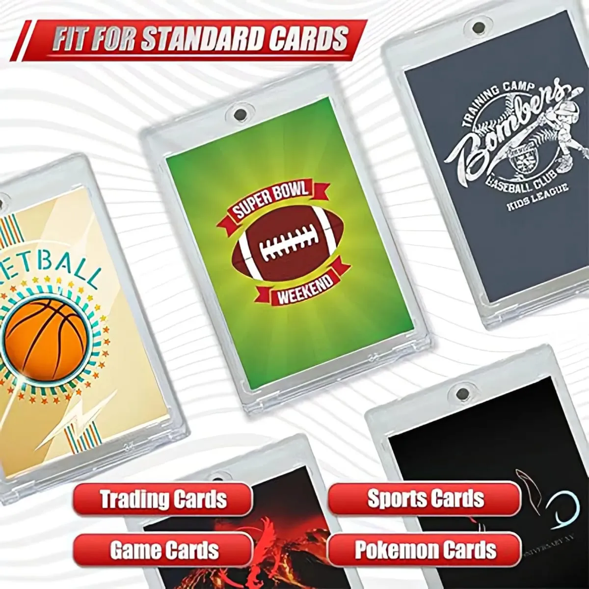 35PT Magnetic Card Holder Display Case Set Fit for YuGiOh Pokmon Game Sports Trading Cards Sleeves Hard Acrylic Protector Toy