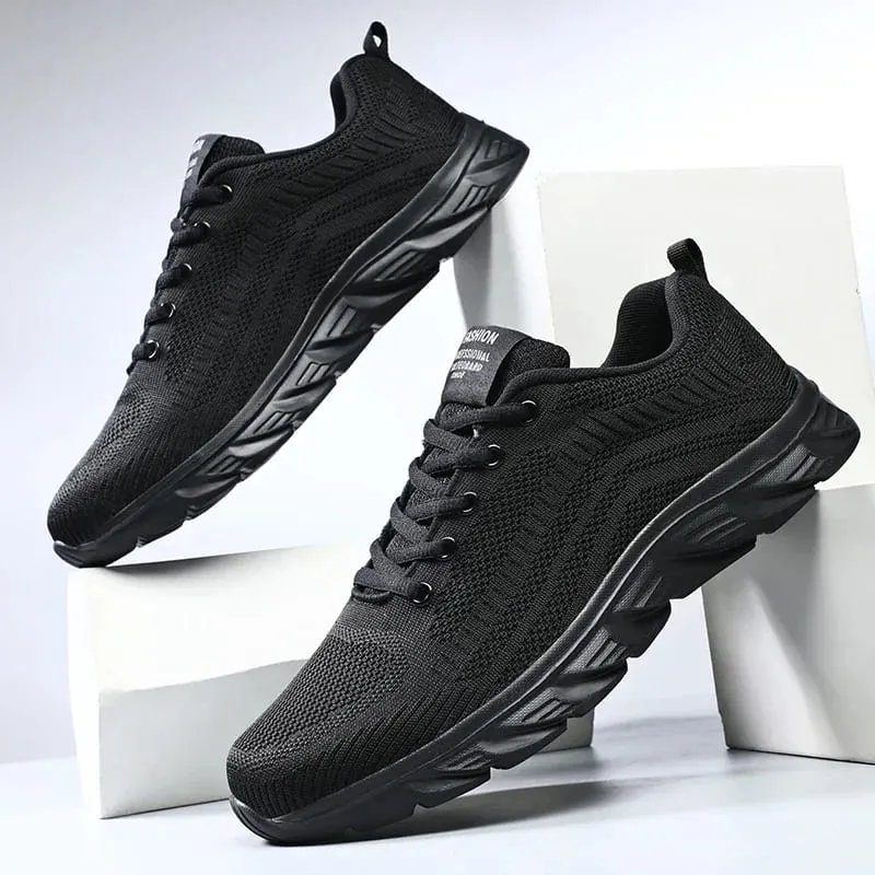 Men Running Shoes Comfortable Sport Shoes Men Trend Lightweight Walking Shoes Men's Sneakers Breathable Zapatillas Black 1
